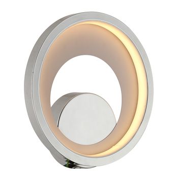 Arandela / Plafon Loop Cromado E Branco (D)22Cm (L)5.2Cm 1X10W 3000K 330Lm