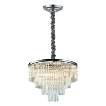 Pendente Vivi Cromado E Transparente (D)60Cm (A)42Cm 9Xe14 360W