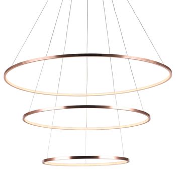 Pendente Birdie Rose Gold E Branco (D)80 + 60 + 40Cm (A)42Cm 17W + 13W + 9W