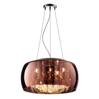 Pendente / Plafon Soho Cromado Transp E Cobre (D)50Cm (A)28Cm 6Xg9 150W