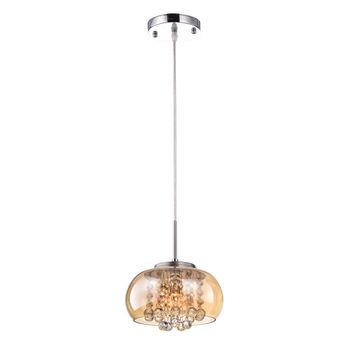 Pendente / Plafon Soho Cromado E Transparente E Ambar (D)22Cm (A)12Cm 1Xg9 25W